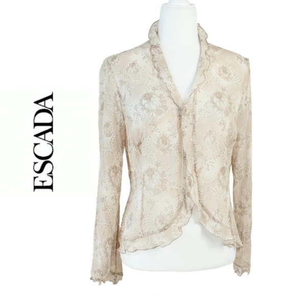 Escada Sweaters - SOLD 🔴 Escada Vintage Sheer Silk Cardigan